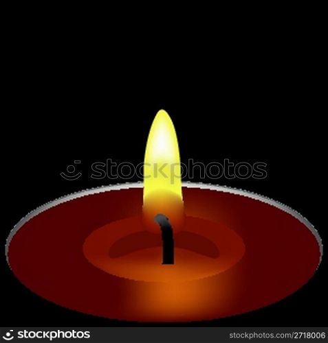 one candle composition, abstract art illustration