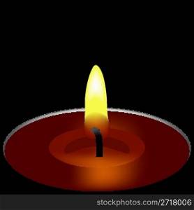 one candle composition, abstract art illustration
