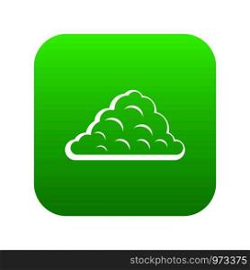 One cloud icon digital green for any design isolated on white vector illustration. One cloud icon digital green
