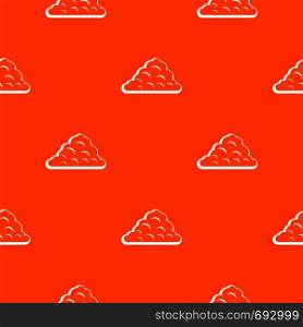 One cloud pattern repeat seamless in orange color for any design. Vector geometric illustration. One cloud pattern seamless