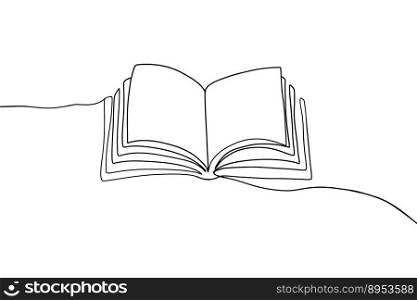 One continuous line book drawing modern outline vector image