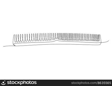 One continuous line drawing of comb. Thin Line Illustration vector concept. Contour Drawing Creative ideas.