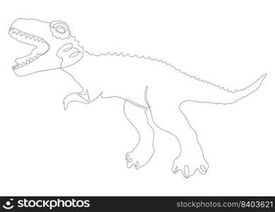 One continuous line of Dinosaur. Thin Line Illustration vector concept. Contour Drawing Creative ideas.