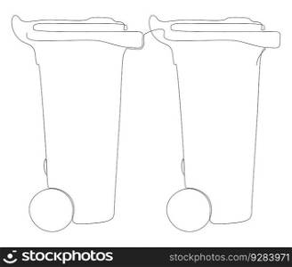 One continuous line of Garbage Bin. Thin Line Illustration vector concept. Contour Drawing Creative ideas.