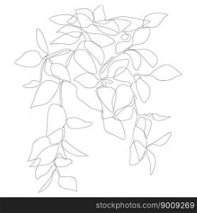 One continuous line of Leaf. Thin Line Illustration vector concept. Contour Drawing Creative ideas.