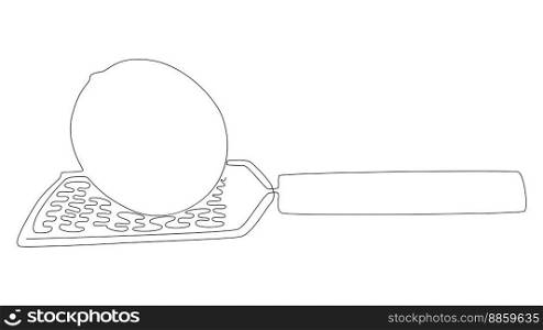 One continuous line of Lemon and grater. Thin Line Illustration vector concept. Contour Drawing Creative ideas.