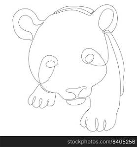 One continuous line of Panda Bear. Thin Line Illustration vector concept. Contour Drawing Creative ideas.