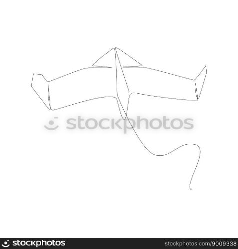 One continuous line of Paper Airplane. Thin Line Illustration vector concept. Contour Drawing Creative ideas.