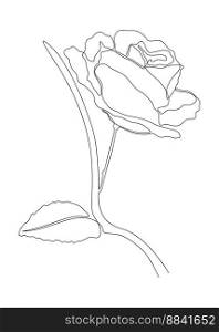 One continuous line of Rose Flower. Thin Line Illustration vector concept. Contour Drawing Creative ideas.