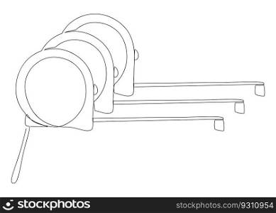 One continuous line of Ruler tape. Thin Line Illustration vector concept. Contour Drawing Creative ideas.