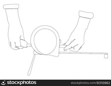 One continuous line of Ruler tape. Thin Line Illustration vector concept. Contour Drawing Creative ideas.