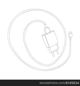One continuous line of Smart phone charger. Thin Line Illustration vector concept. Contour Drawing Creative ideas.