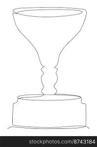 One continuous line of Trophy Cup. Thin Line Illustration vector concept. Contour Drawing Creative ideas.