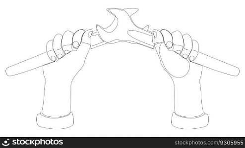 One continuous line of Wrench. Thin Line Illustration vector Work Tool concept. Contour Drawing Creative ideas.