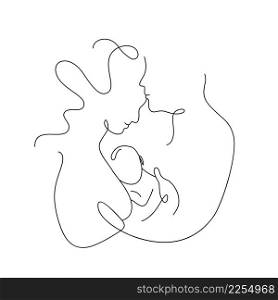 One continuous monoline single drawing line art flat doodle family, mom love dad and baby, mother father. Isolated image hand drawn contour on white background. The concept of happiness.. One continuous monoline single drawing line art flat doodle family, mom love dad and baby, mother father. Isolated image hand drawn contour on white background. The concept of happiness