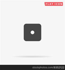 One dices - side with 1. Simple flat black symbol. Vector illustration pictogram