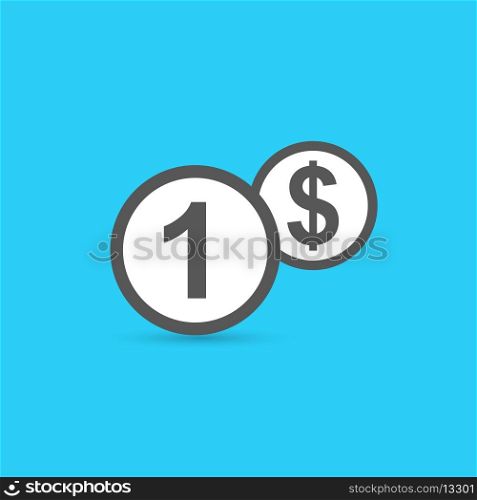 One dollar coin icon