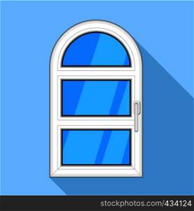 One door arched plastic window icon. Flat illustration of one door arched plastic window vector icon for web. One door arched plastic window icon