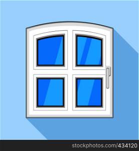 One door plastic window icon. Flat illustration of one door plastic window vector icon for web. One door plastic window icon, flat style