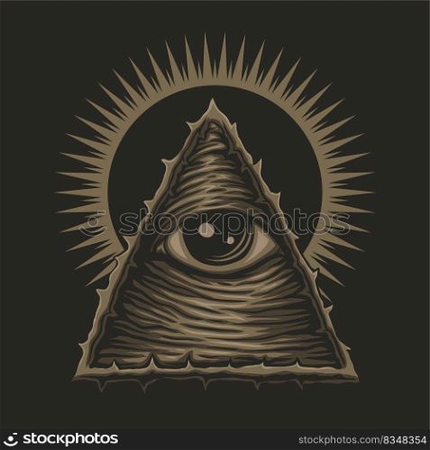 one eye illuminati vector illustration