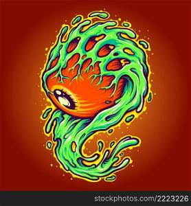 One Eye Monster Melt Halloween Vector illustrations for your work Logo, mascot merchandise t-shirt, stickers and Label designs, poster, greeting cards advertising business company or brands.