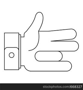 One finger icon. Outline illustration of one finger vector icon for web. One finger icon, outline style.