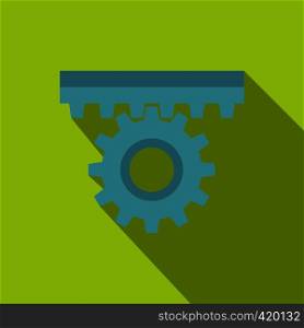 One gear icon. Flat illustration of one gear vector icon for web. One gear icon, flat style