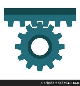 One gear icon flat isolated on white background vector illustration. One gear icon isolated