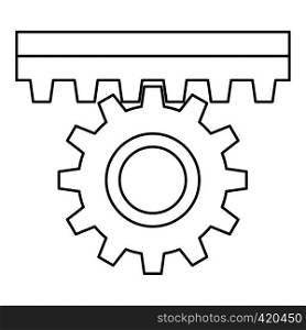One gear icon. Outline illustration of one gear vector icon for web. One gear icon, outline style