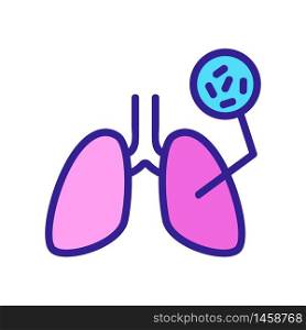 one human lung infected with tuberculosis icon vector. one human lung infected with tuberculosis sign. color symbol illustration. one human lung infected with tuberculosis icon vector outline illustration
