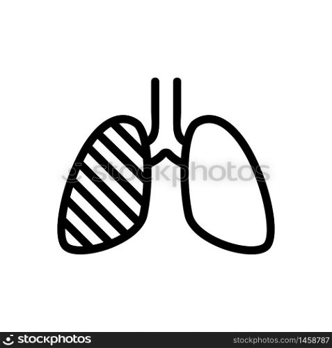 one human lung infected with tuberculosis icon vector. one human lung infected with tuberculosis sign. isolated contour symbol illustration. one human lung infected with tuberculosis icon vector outline illustration