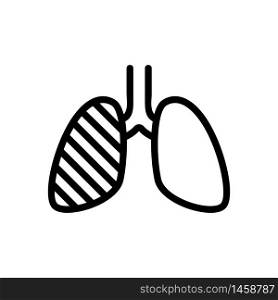 one human lung infected with tuberculosis icon vector. one human lung infected with tuberculosis sign. isolated contour symbol illustration. one human lung infected with tuberculosis icon vector outline illustration