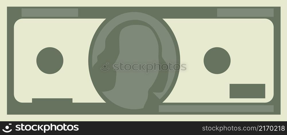 One hundred dollar bill simple stylized illustration.. One hundred dollar. Illustration of a paper bill.