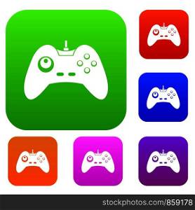 One joystick set icon color in flat style isolated on white. Collection sings vector illustration. One joystick set color collection