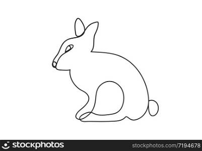 one line art rabbit logo vector illustration. continuous line rabbit logo. one line drawing art logo