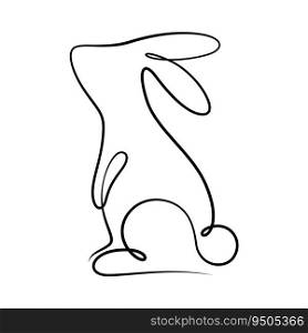 one line drawing of rabbit calligraphy style for easter,mid autumn festival,logo,decorative,etc. 