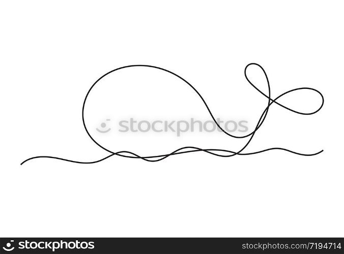 one line whale design silhouette.hand drawn minimalism style