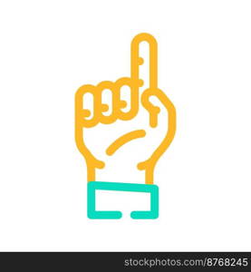 one number hand gesture color icon vector. one number hand gesture sign. isolated symbol illustration. one number hand gesture color icon vector illustration