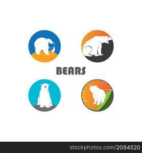 one pack of bear logo vector illustration design template and background.