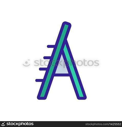 one-sided staircase with support side view icon vector. one-sided staircase with support side view sign. color symbol illustration. one-sided staircase with support side view icon vector outline illustration