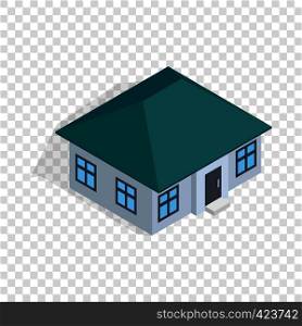 One storey house isometric icon 3d on a transparent background vector illustration. One storey house isometric icon