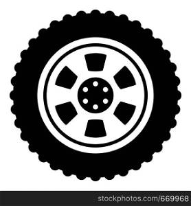 One tire icon. Simple illustration of one tire vector icon for web. One tire icon, simple style.