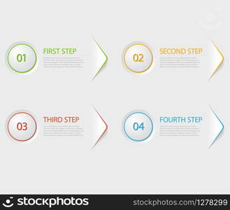 One two three four - colorful flat vector progress icons for four steps