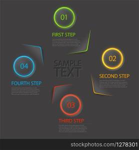 One two three four - colorful flat vector progress icons for four steps