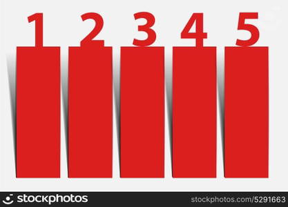One two three four five - vector progress icons for five steps. One two three four five - vector progress icons