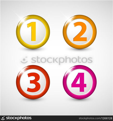 One two three four - vector progress icons for four steps