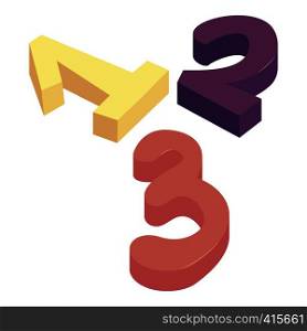 One two three numbers icon. Cartoon illustration of one two three numbers vector icon for web. One two three numbers icon, cartoon style