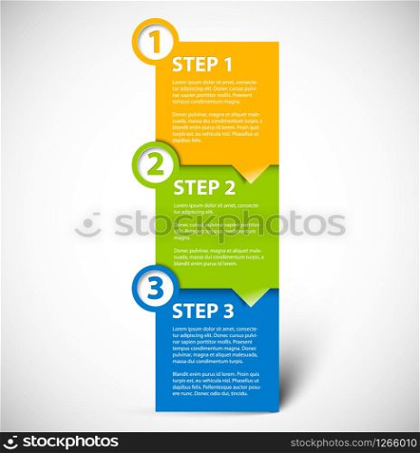 One two three - vector paper progress steps for tutorial