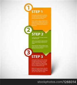 One two three - vector paper progress steps for tutorial