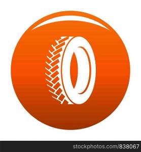 One tyre icon. Simple illustration of one tyre vector icon for any design orange. One tyre icon vector orange